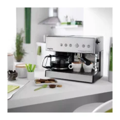 MAGIMIX Combiné Cafetière Expresso/Filtre Automatique Chromé Mat -Magimix Soldes Boutique magimix combine cafetiere expressofiltre automatique chrome mat 1