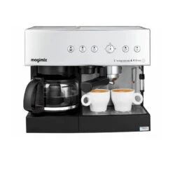 MAGIMIX Combiné Cafetière Expresso/Filtre Automatique Chromé Mat -Magimix Soldes Boutique magimix combine cafetiere expressofiltre automatique chrome mat 6